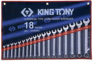 Набор комбинированных ключей,18 предметов  king tony 1218mr01