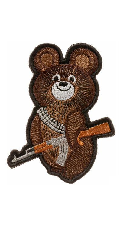 Нашивка на липучке Олимпийский мишка, 7.5х9 см