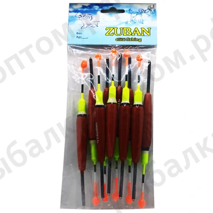 Рыболовные поплавки "ZUBAN" упаковка 10 штук, вес 5.0гр (Арт-LN-12)