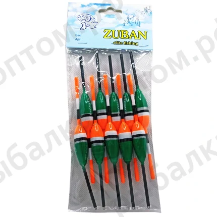 Рыболовные поплавки "ZUBAN" упаковка 10 штук, вес 2.0гр (Арт-LN-13)