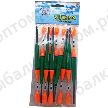 Рыболовные поплавки "ZUBAN" упаковка 10 штук, вес 4.0гр (Арт-LN-15)