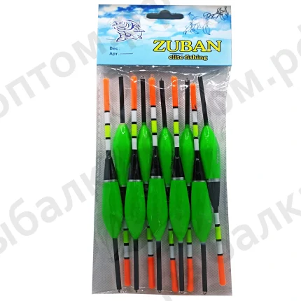 Рыболовные поплавки "ZUBAN" упаковка 10 штук, вес 4.0гр (Арт-LN-20)