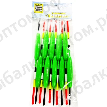 Поплавки "Тополь" упаковка 10 штук, вес 6.0 грама (Арт-ZORI)