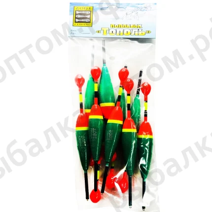 Поплавки "Тополь" упаковка 10 штук, вес 6.0 грама (Арт-ZORI)