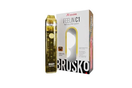 POD-система BRUSKO FEELIN C1, ЖЕЛТЫЙ ( Amber clear)
