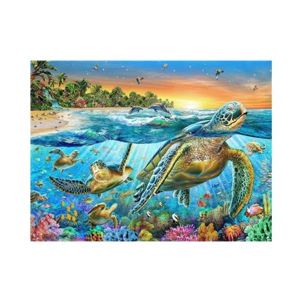 Алмазная мозаика картина стразами Морские черепахи, 30х40 см