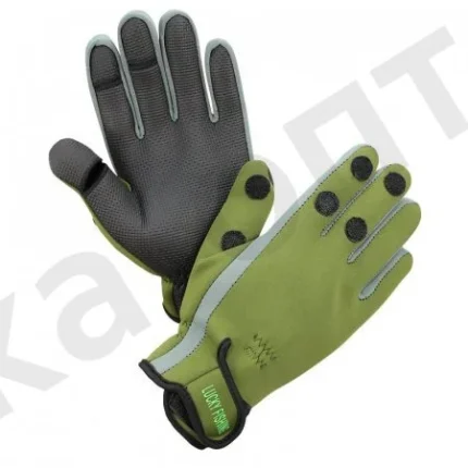 Перчатки Huntsman Lucky fishing цвет Хаки ткань Неопрен (Мин заказ 5 шт/уп.)