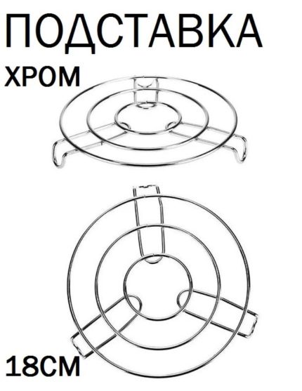 Подставка под горячее КНР хромированная, 18 см h 2,5 см "Круг" на ножках, s 4 мм