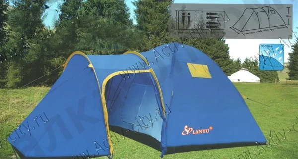Палатка 6-местная LANYU туристическая трекинговая с тамбуром LY-1607  (Арт. RS2796)