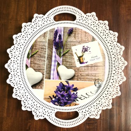00006037 Пластиковый декоративный поднос с ручками Lavender