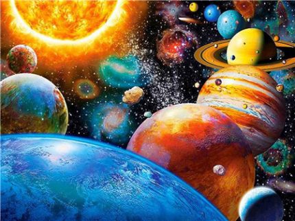 Алмазная мозаика картина стразами Солнечная система, 50х65 см